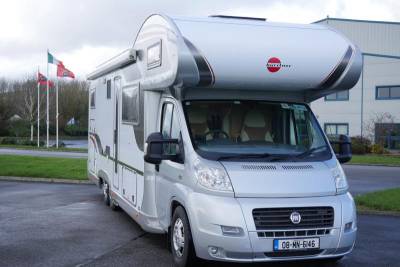 Argos 747|Dinette and lounge|Front seating area|Argos 747 overcab|Argos 747 side profile|Kitchen|Kitchen and fittings|Front habitation|Overcab bed|Rear bed access|Rear living space|Separate standalone shower|Spacious washroom|